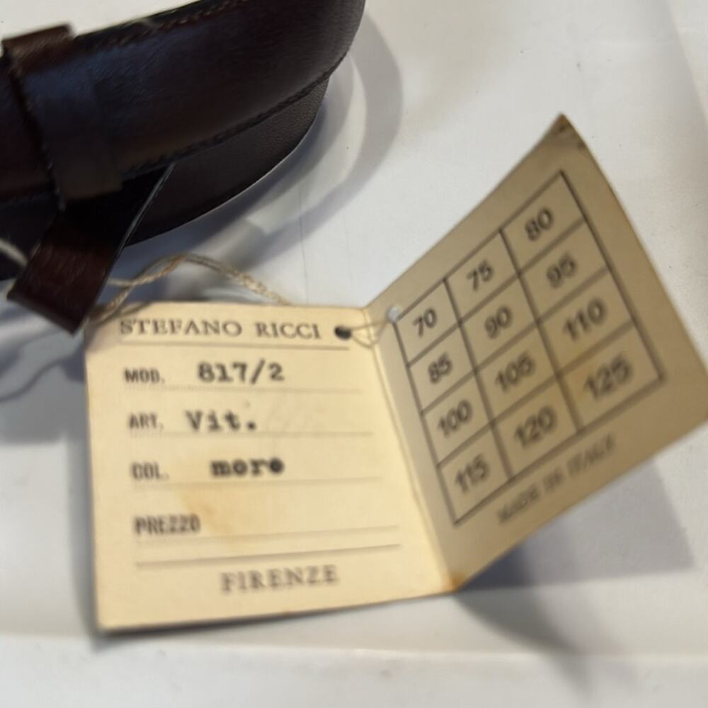 NWT Vintage Stefano Ricci Brown Colored Belt With Gold Colored Buckle - Picture 5 of 6